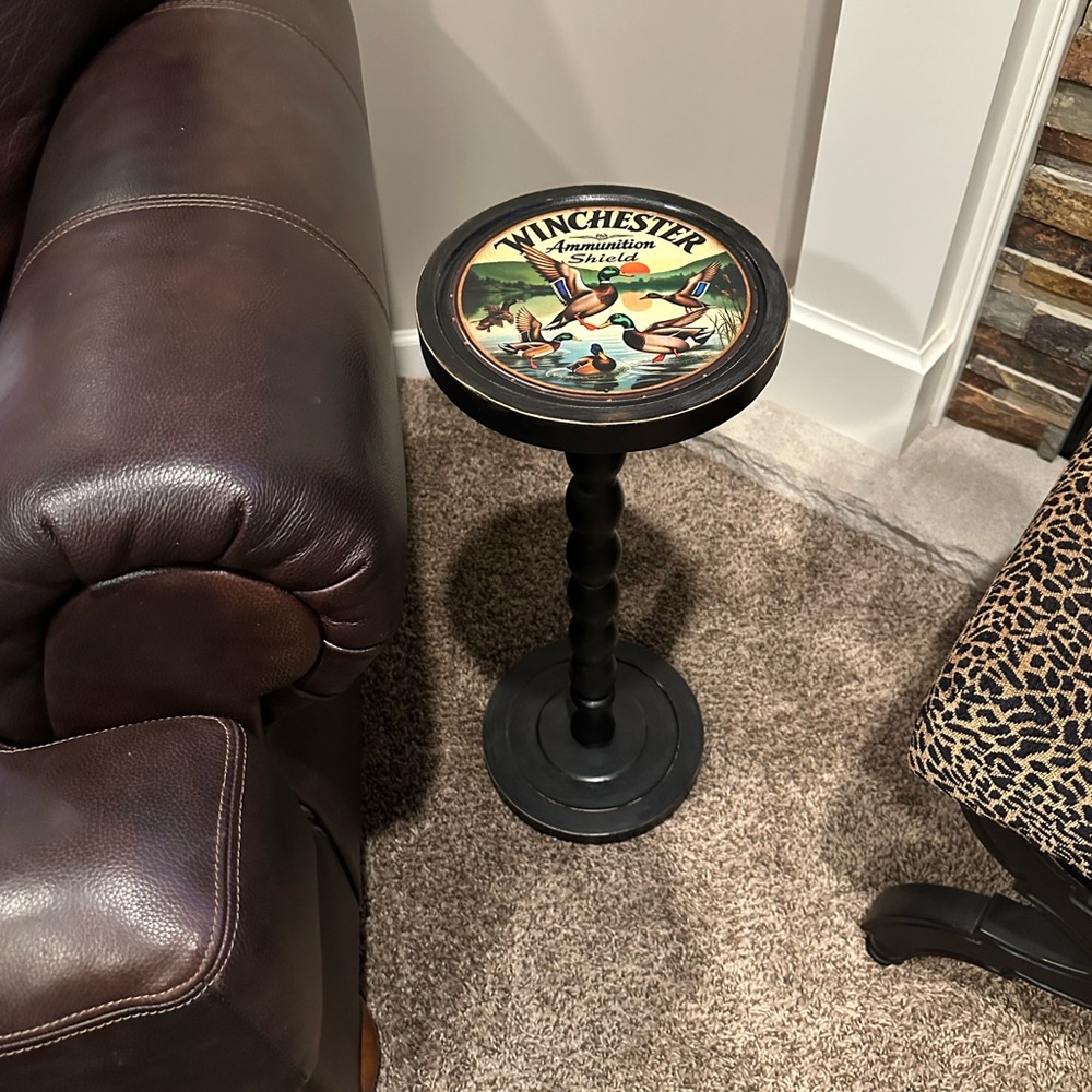 March Madness Sale! Winchester Duck Hunting Rustic Lodge Martini Side Table